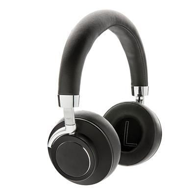 Branded Promotional ARIA CORDLESS COMFORT HEADPHONES in Black Earphones From Concept Incentives.