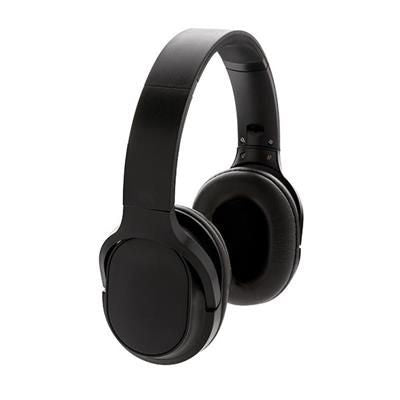 Branded Promotional ELITE FOLDING CORDLESS HEADPHONES in Black Earphones From Concept Incentives.