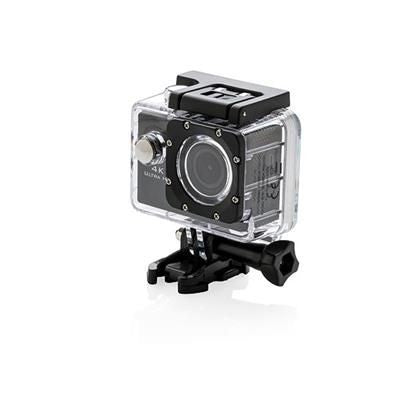 Branded Promotional 4K ACTION CAMERA in Black Camera From Concept Incentives.