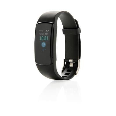 Branded Promotional STAY FIT with HEART RATE MONITOR in Black Pedometer From Concept Incentives.