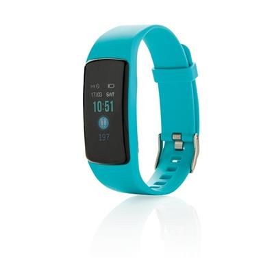 Branded Promotional STAY FIT with HEART RATE MONITOR in Turquoise Pedometer From Concept Incentives.