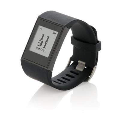 Branded Promotional MULTI-SPORT E-INK WATCH in Black Watch From Concept Incentives.