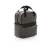 Branded Promotional COOL BAG with 2 Thermal Insulated Insulated Compartments in Anthracite Grey Cool Bag From Concept Incentives.