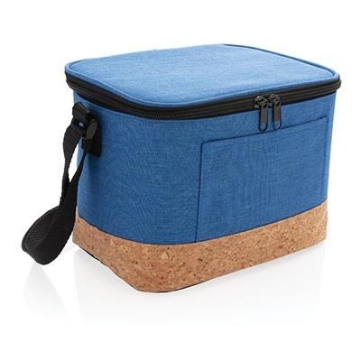 Branded Promotional TWO TONE COOL BAG with Cork Detail in Blue Cool Bag From Concept Incentives.