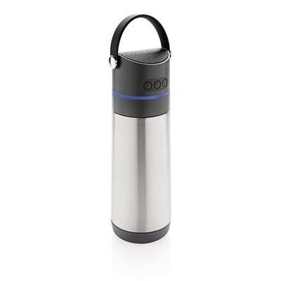 Branded Promotional PARTY 3-IN-1 VACUUM BOTTLE in Grey Sports Drink Bottle From Concept Incentives.