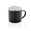 Branded Promotional VINTAGE ENAMEL MUG in Black Mug From Concept Incentives.