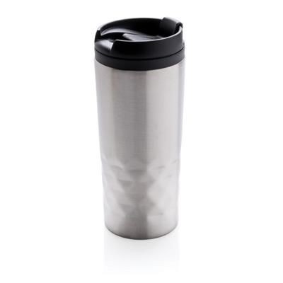 Branded Promotional GEOMETRIC MUG in Silver Mug From Concept Incentives.