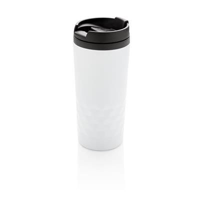 Branded Promotional GEOMETRIC MUG in White Mug From Concept Incentives.