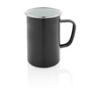 Branded Promotional VINTAGE ENAMEL MUG XL in Black Mug From Concept Incentives.