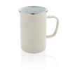 Branded Promotional VINTAGE ENAMEL MUG XL in White Mug From Concept Incentives.