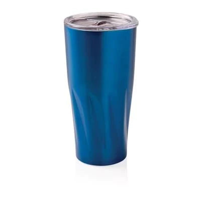 Branded Promotional COPPER VACUUM THERMAL INSULATED TUMBLER in Black Travel Mug From Concept Incentives.