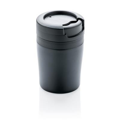 Branded Promotional COFFEE TO GO TUMBLER in Black Travel Mug From Concept Incentives.