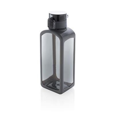 Branded Promotional SQUARED LOCKABLE LEAK PROOF TRITAN WATER BOTTLE in Black Sports Drink Bottle From Concept Incentives.
