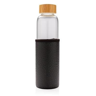 Branded Promotional GLASS BOTTLE with Textured PU Sleeve  From Concept Incentives.