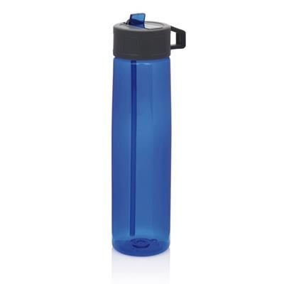 Branded Promotional TRITAN BOTTLE with Straw in Clear Transparent & Grey Bottle From Concept Incentives.