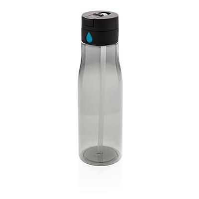 Branded Promotional AQUA HYDRATION TRACKING BOTTLE with Spout in Black  From Concept Incentives.