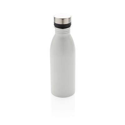 Branded Promotional DELUXE STAINLESS STEEL METAL WATER BOTTLE in White Sports Drink Bottle From Concept Incentives.