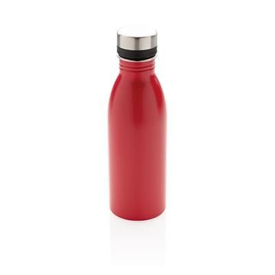 Branded Promotional DELUXE STAINLESS STEEL METAL WATER BOTTLE in Red Sports Drink Bottle From Concept Incentives.