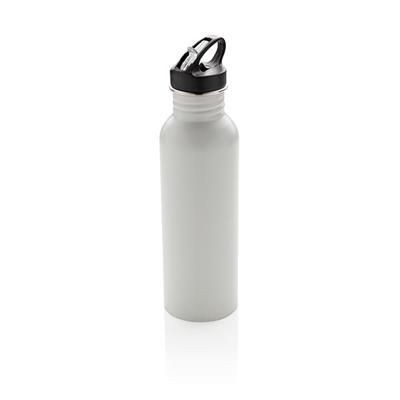 Branded Promotional DELUXE STAINLESS STEEL METAL ACTIVITY BOTTLE in White Sports Drink Bottle From Concept Incentives.