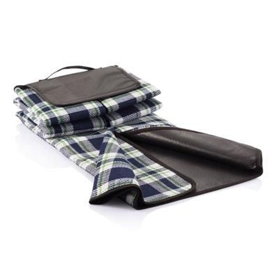 Branded Promotional TARTAN PICNIC BLANKET in Blue Blanket From Concept Incentives.