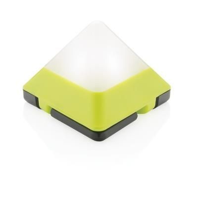 Branded Promotional TRIANGULAR MINI LANTERN in Lime Green Torch From Concept Incentives.