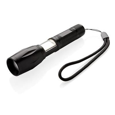 Branded Promotional 10W FOCUS LED CREE TORCH with Cob in Black Torch From Concept Incentives.