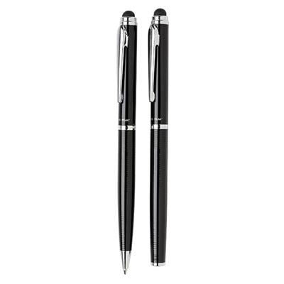 Branded Promotional SWISS PEAK DELUXE PEN SET in Black Pen Set From Concept Incentives.