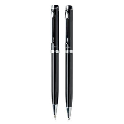 Branded Promotional SWISS PEAK LUZERN PEN SET in Black Pen Set From Concept Incentives.