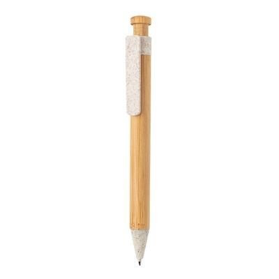 Branded Promotional BAMBOO PEN with Wheatstraw Clip in White Pen From Concept Incentives.