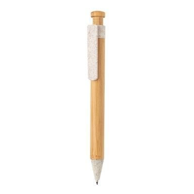 Branded Promotional BAMBOO PEN with Wheatstraw Clip in White Pen From Concept Incentives.
