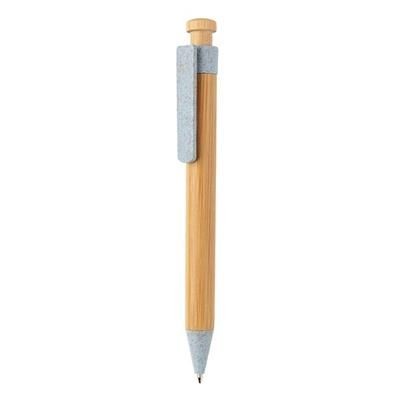 Branded Promotional BAMBOO PEN with Wheatstraw Clip in Blue Pen From Concept Incentives.