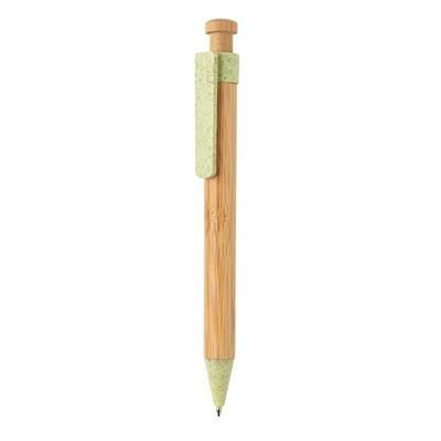 Branded Promotional BAMBOO PEN with Wheatstraw Clip in Green Pen From Concept Incentives.