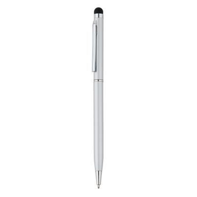Branded Promotional SLIM METAL STYLUS PEN in Grey Pen From Concept Incentives.