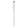 Branded Promotional SLIM METAL STYLUS PEN in White Pen From Concept Incentives.