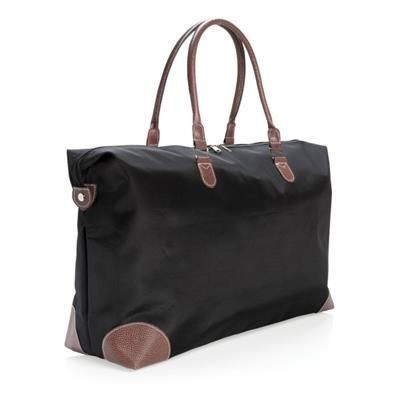 Branded Promotional TRAVEL WEEKEND BAG in Black Bag From Concept Incentives.