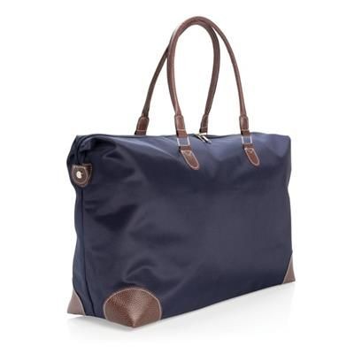 Branded Promotional TRAVEL WEEKEND BAG in Navy Blue Bag From Concept Incentives.