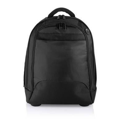 Branded Promotional EXECUTIVE BACKPACK RUCKSACK TROLLEY in Black Bag From Concept Incentives.