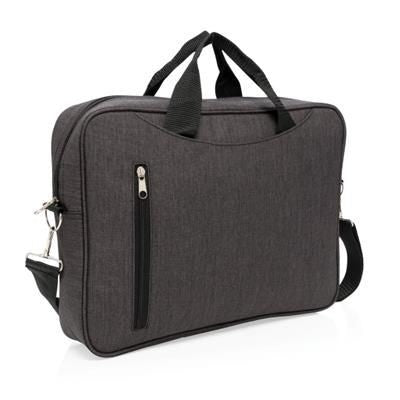 Branded Promotional CLASSIC 15 INCH LAPTOP BAG in Anthracite Grey Bag From Concept Incentives.