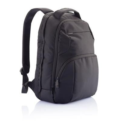Branded Promotional UNIVERSAL LAPTOP BACKPACK RUCKSACK in Black Bag From Concept Incentives.