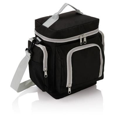 Branded Promotional DELUXE TRAVEL COOL BAG in Black Cool Bag From Concept Incentives.