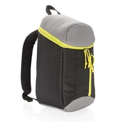 Branded Promotional HIKING COOLER BACKPACK RUCKSACK 10L in Black Cool Bag From Concept Incentives.