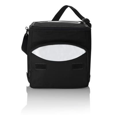 Branded Promotional FOLDING COOL BAG in Black & Silver Cool Bag From Concept Incentives.