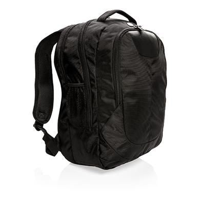 Branded Promotional SWISS PEAK OUTDOOR LAPTOP BACKPACK RUCKSACK in Black Bag From Concept Incentives.