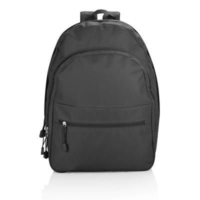 Branded Promotional BACKPACK RUCKSACK in Black Bag From Concept Incentives.