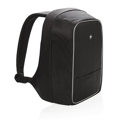 Branded Promotional SWISS PEAK ANTI-THEFT 15,6 INCH LAPTOP BACKPACK RUCKSACK in Black Bag From Concept Incentives.