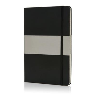 Branded Promotional A5 SQUARED HARDCOVER NOTE BOOK in Black Jotter From Concept Incentives.