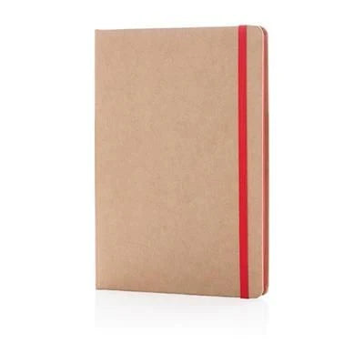 Branded Promotional ECO-FRIENDLY A5 KRAFT NOTE BOOK in Red Notebook from Concept Incentives.