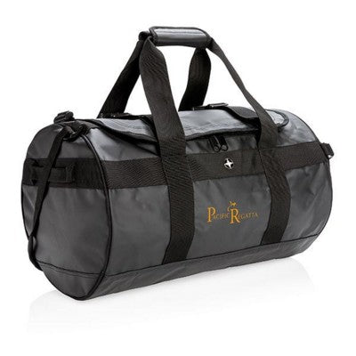 Branded Promotional SWISS PEAK DUFFLE BACKPACK RUCKSACK in Black Bag From Concept Incentives.