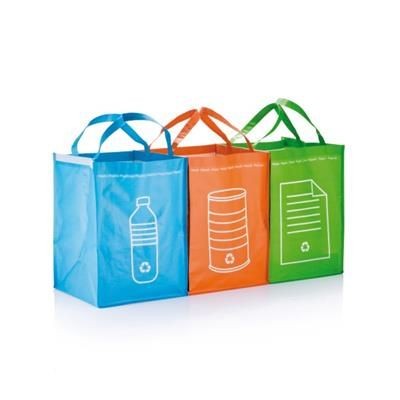 Branded Promotional 3PCS RECYCLE WASTE BAGS in Green Bin From Concept Incentives.