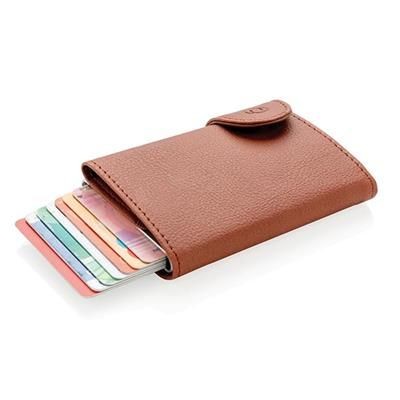 Branded Promotional C-SECURE RFID CARD HOLDER & WALLET in Brown Credit Card Holder From Concept Incentives.